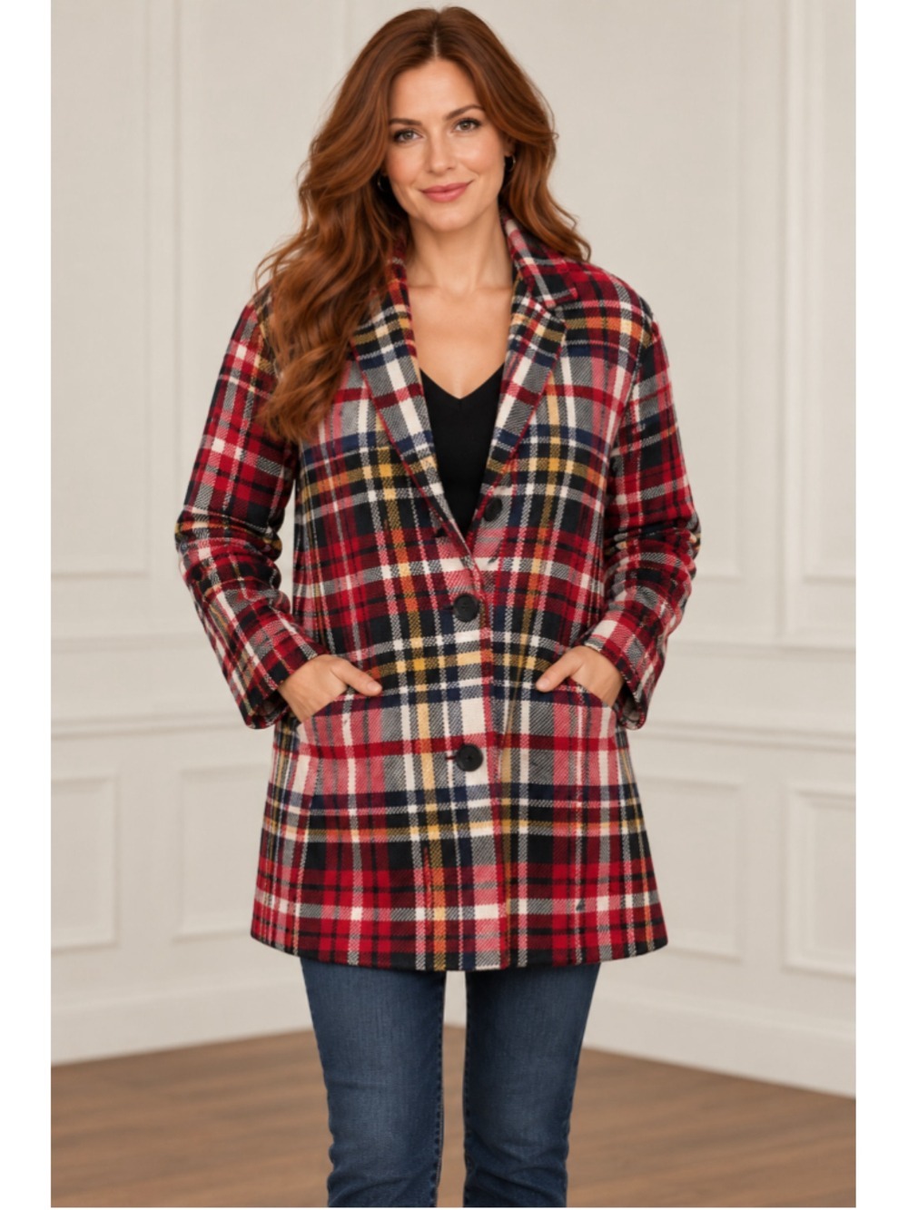 Derek Lam 10 Crosby Plaid Wool Blend Blazer Coat NWT Size 10 $595 - Picture 2 of 13